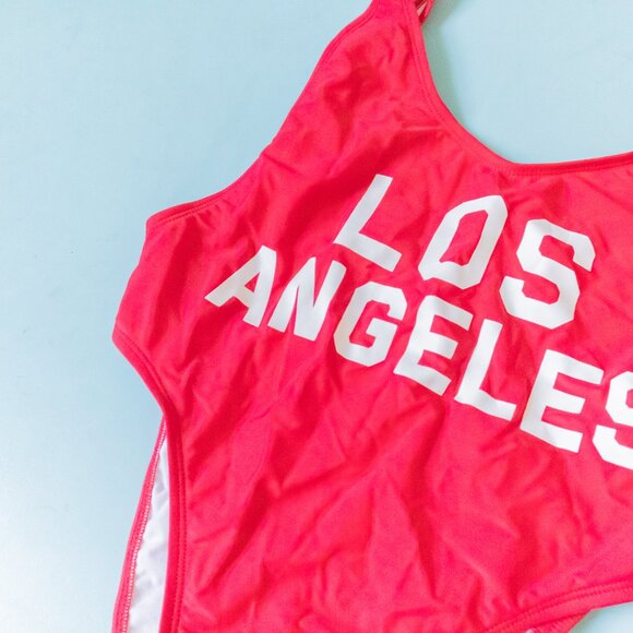 NEW Dippin' Daisy's Red Los Angeles High Cut Thigh Drop Back One Piece Size Med - Picture 2 of 5